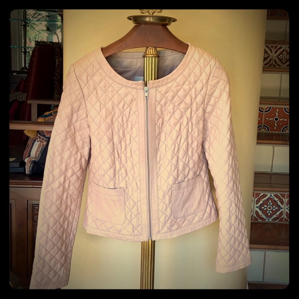Leather quilted jacket